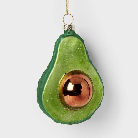 Glass Avocado Christmas Tree Ornament nwt - Picture 1 of 3